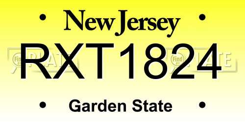 RXT1824 New Jersey License Plate