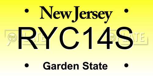 RYC14S New Jersey License Plate