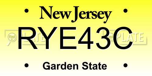 RYE43C New Jersey License Plate
