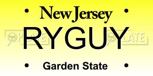RYGUY New Jersey License Plate
