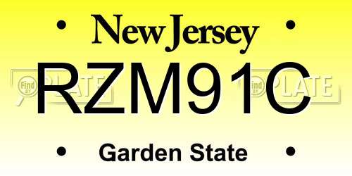 RZM91C New Jersey License Plate