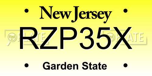 RZP35X New Jersey License Plate