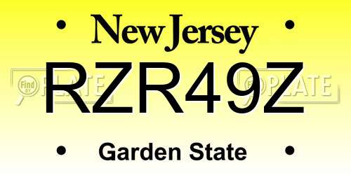 RZR49Z New Jersey License Plate