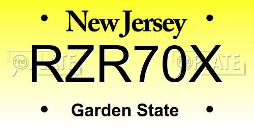 RZR70X New Jersey License Plate