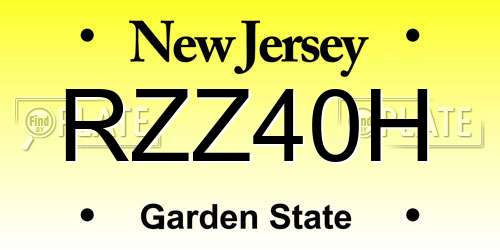RZZ40H New Jersey License Plate