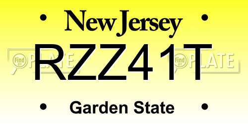 RZZ41T New Jersey License Plate