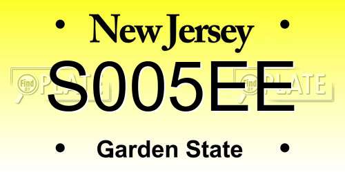 S005EE New Jersey License Plate