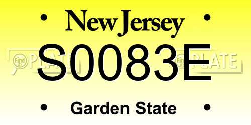 S0083E New Jersey License Plate