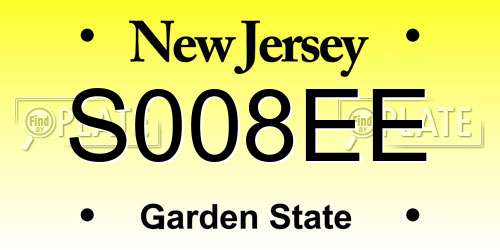 S008EE New Jersey License Plate