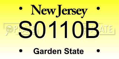 S0110B New Jersey License Plate