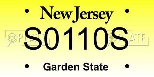 S0110S New Jersey License Plate