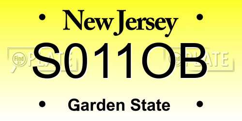 S011OB New Jersey License Plate