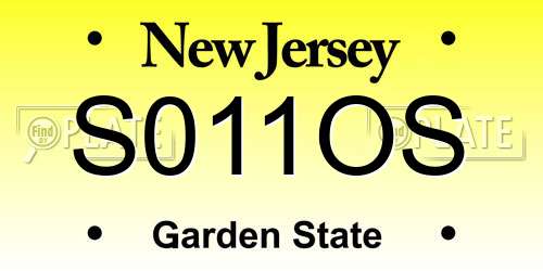 S011OS New Jersey License Plate