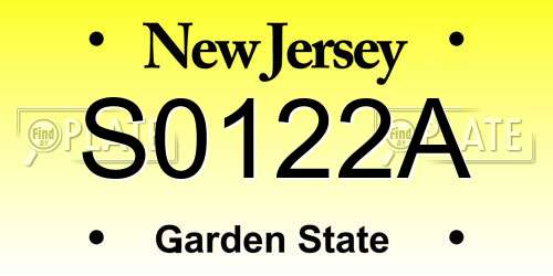 S0122A New Jersey License Plate