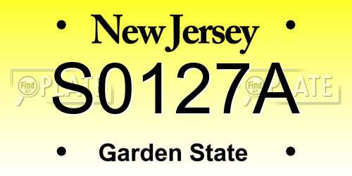 S0127A New Jersey License Plate