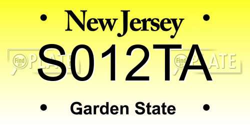 S012TA New Jersey License Plate