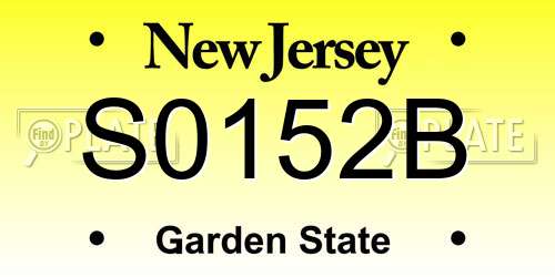 S0152B New Jersey License Plate
