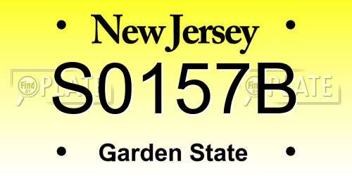 S0157B New Jersey License Plate