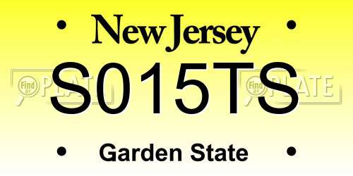 S015TS New Jersey License Plate