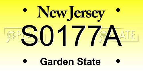 S0177A New Jersey License Plate