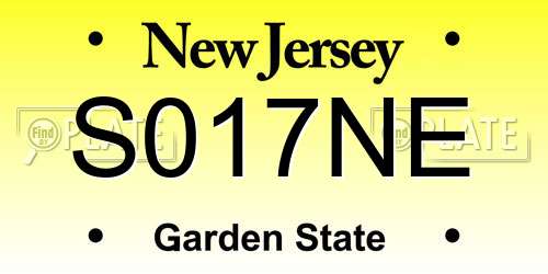 S017NE New Jersey License Plate