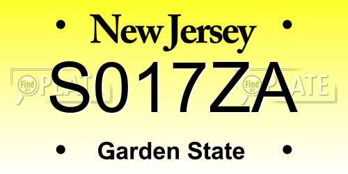 S017ZA New Jersey License Plate