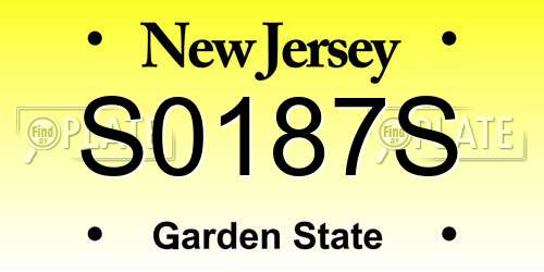 S0187S New Jersey License Plate