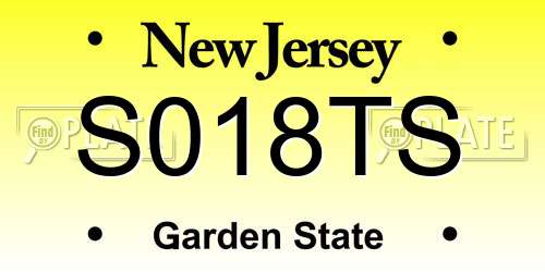 S018TS New Jersey License Plate
