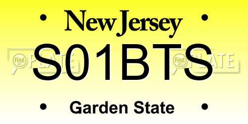 S01BTS New Jersey License Plate