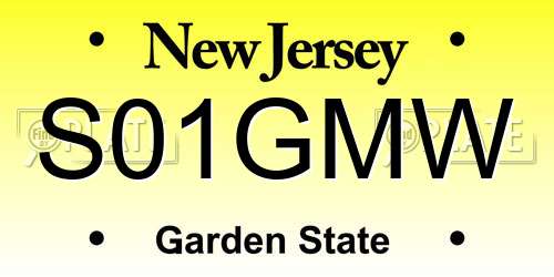 S01GMW New Jersey License Plate