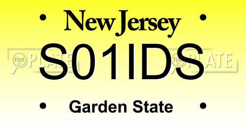S01IDS New Jersey License Plate