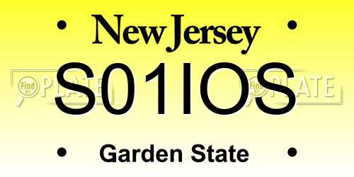 S01IOS New Jersey License Plate