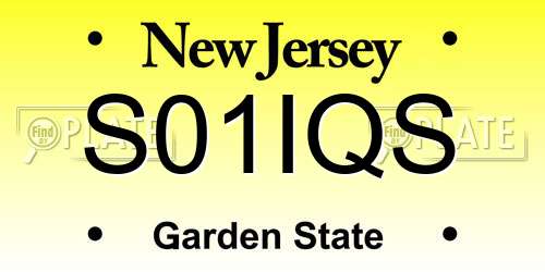 S01IQS New Jersey License Plate