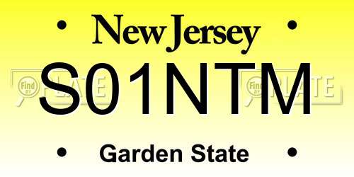 S01NTM New Jersey License Plate