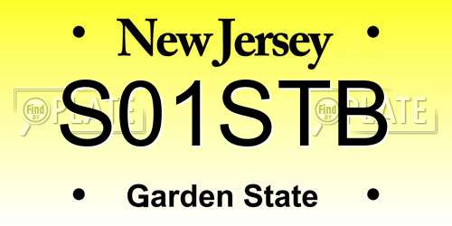 S01STB New Jersey License Plate