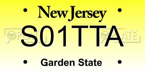 S01TTA New Jersey License Plate