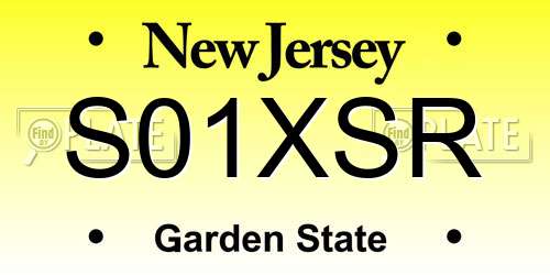S01XSR New Jersey License Plate