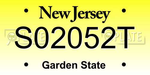 S02052T New Jersey License Plate