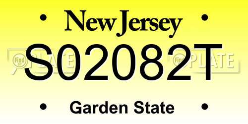 S02082T New Jersey License Plate
