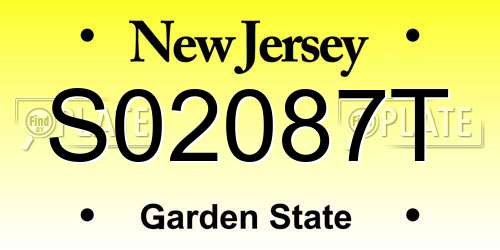 S02087T New Jersey License Plate
