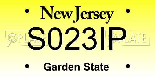 S023IP New Jersey License Plate