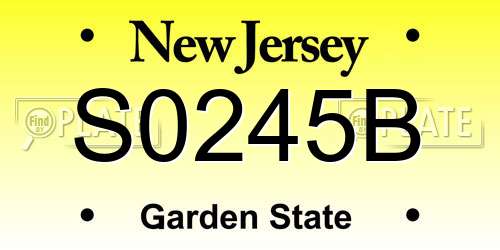 S0245B New Jersey License Plate