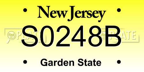 S0248B New Jersey License Plate