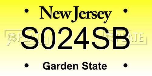 S024SB New Jersey License Plate