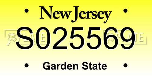 S025569 New Jersey License Plate