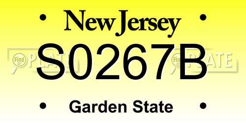 S0267B New Jersey License Plate