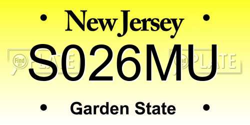 S026MU New Jersey License Plate
