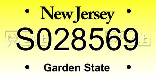 S028569 New Jersey License Plate