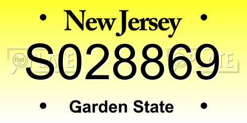 S028869 New Jersey License Plate