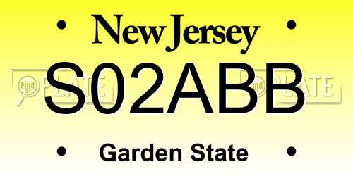 S02ABB New Jersey License Plate